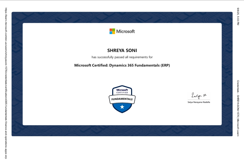 Microsoft dynamics 365 fundamentals ERP