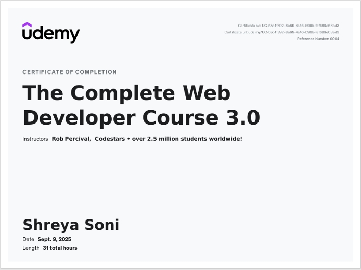 Udemy Web Development